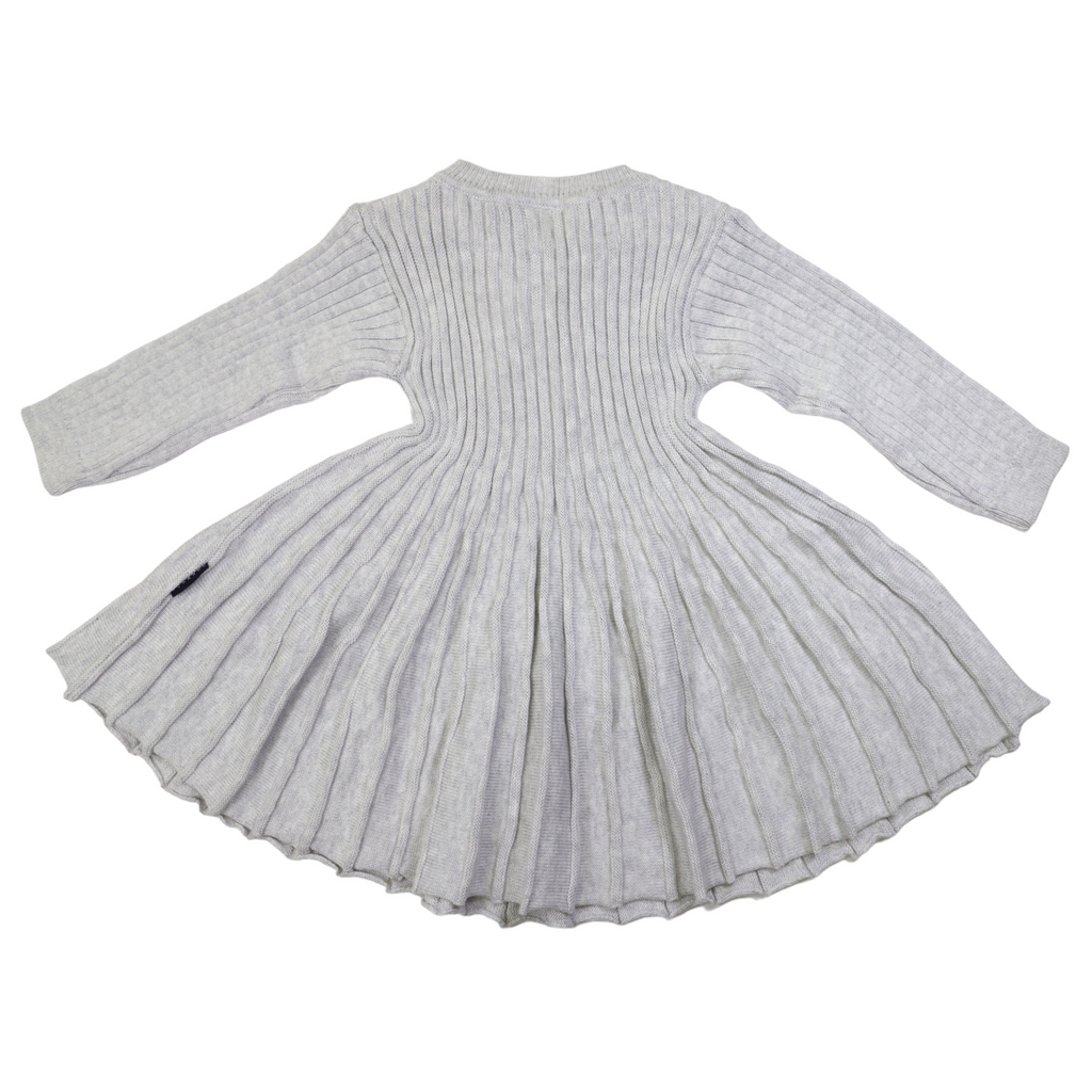Girls Rib Knit Swing Dress - Microchip Grey