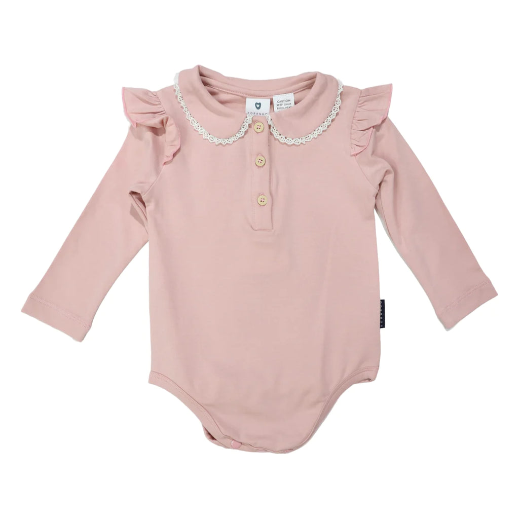 Collared Romper - Dusty Pink