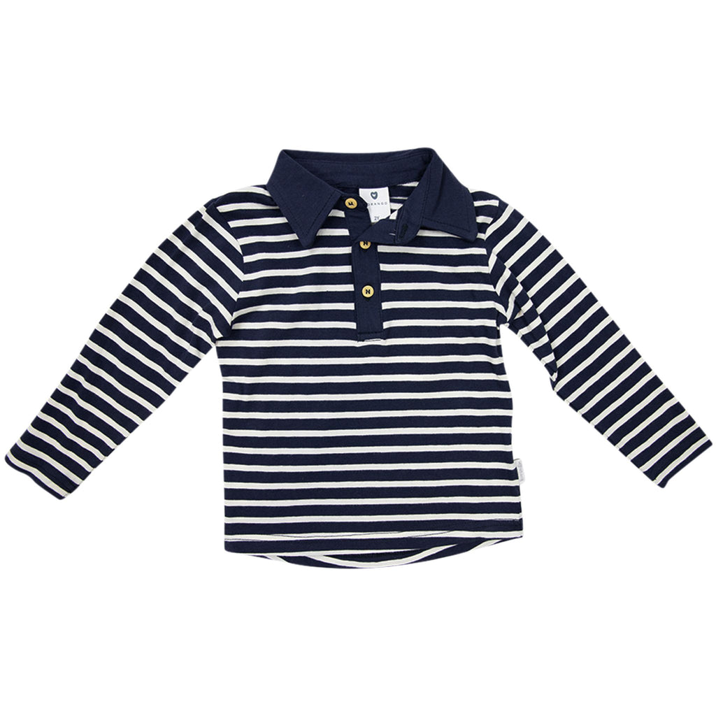 Classic Boys Stripe Polo Shirt - Navy