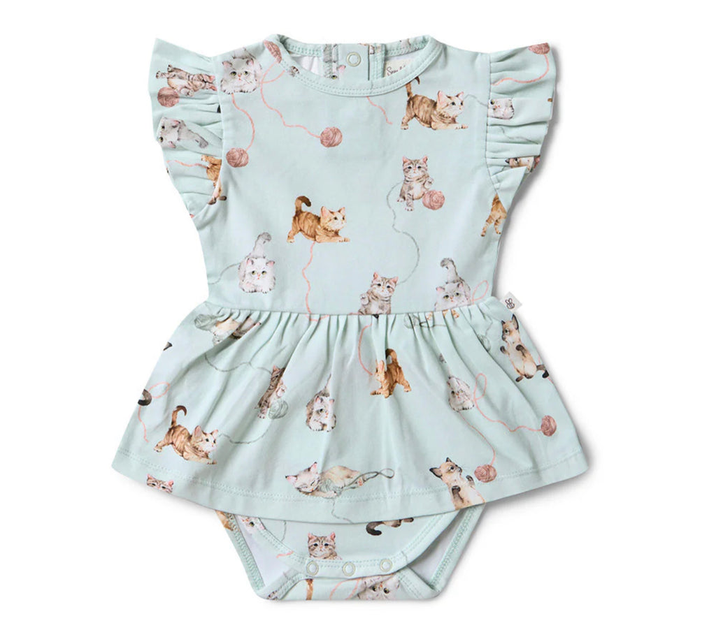 Kittens Short Sleeve Organic Dress