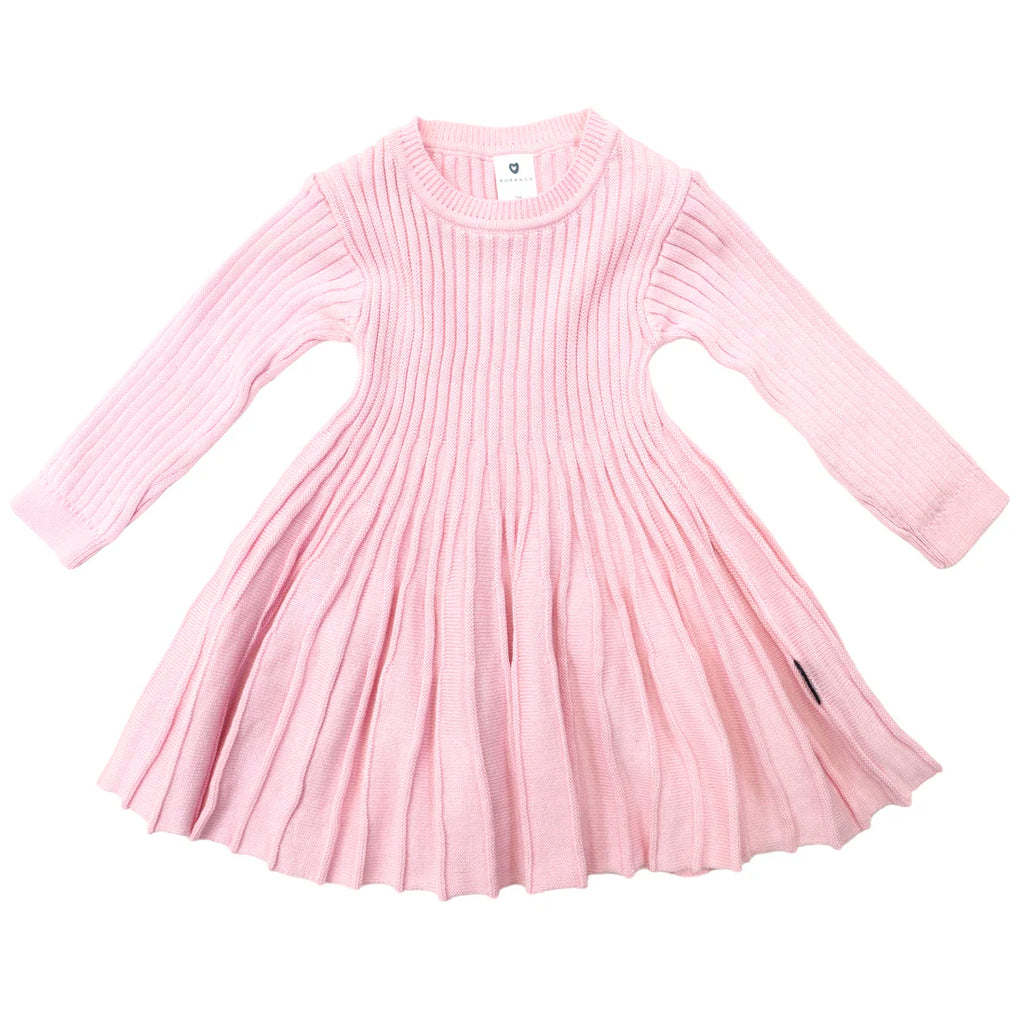 Rib Knit Swing Dress - Fairytale Pink