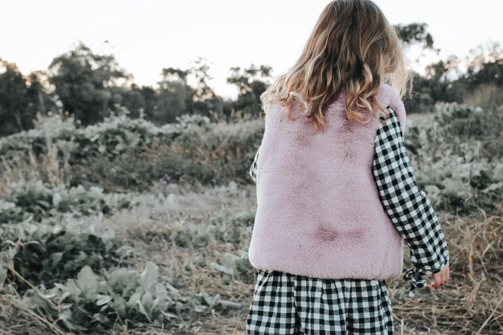 Girls Fur Vest - Pink