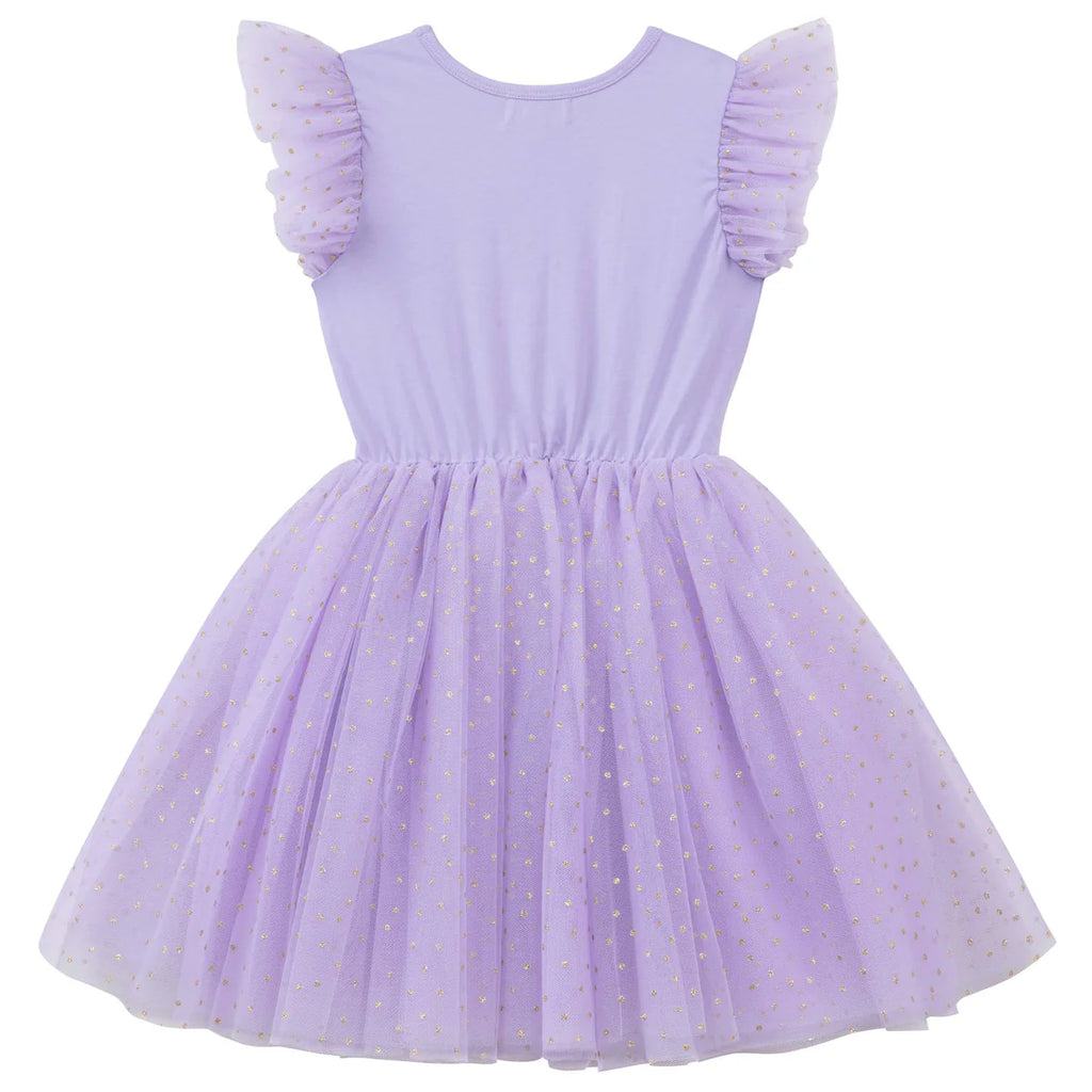 Unicorn Sequin Short Sleeve Tutu Dress - Lavender