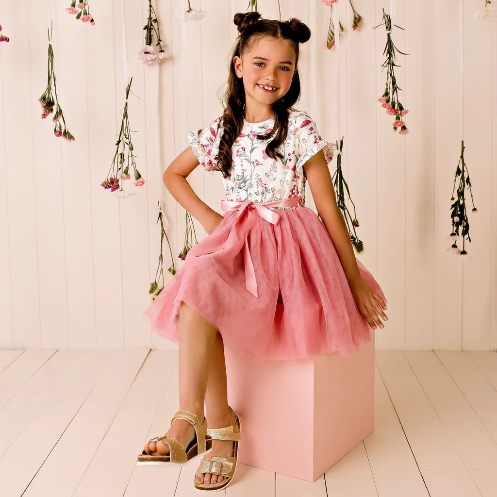 Summer Meadow Short Sleeve Tutu Dress