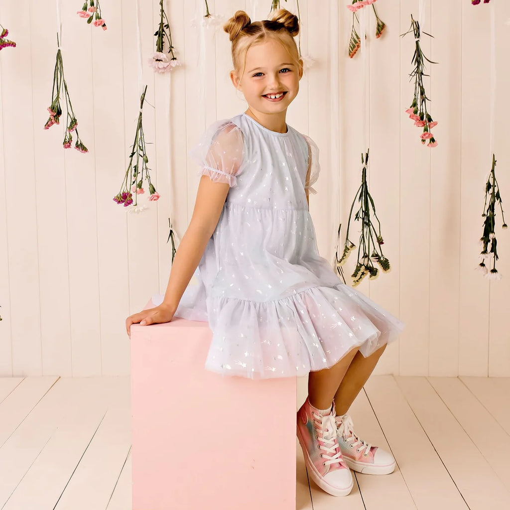 SHOOTING STAR TIERED DRESS