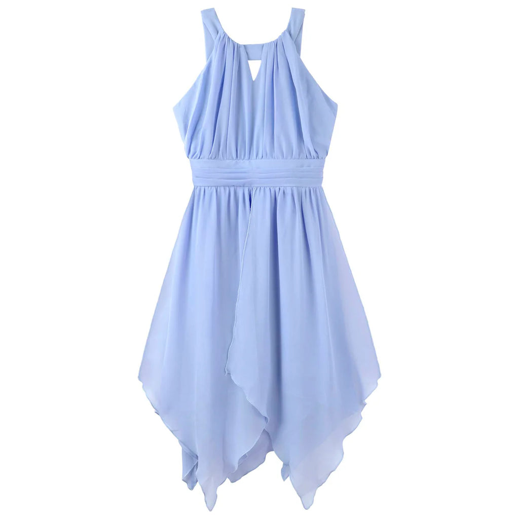 ANGELENE PANELLED DRESS - BLUE