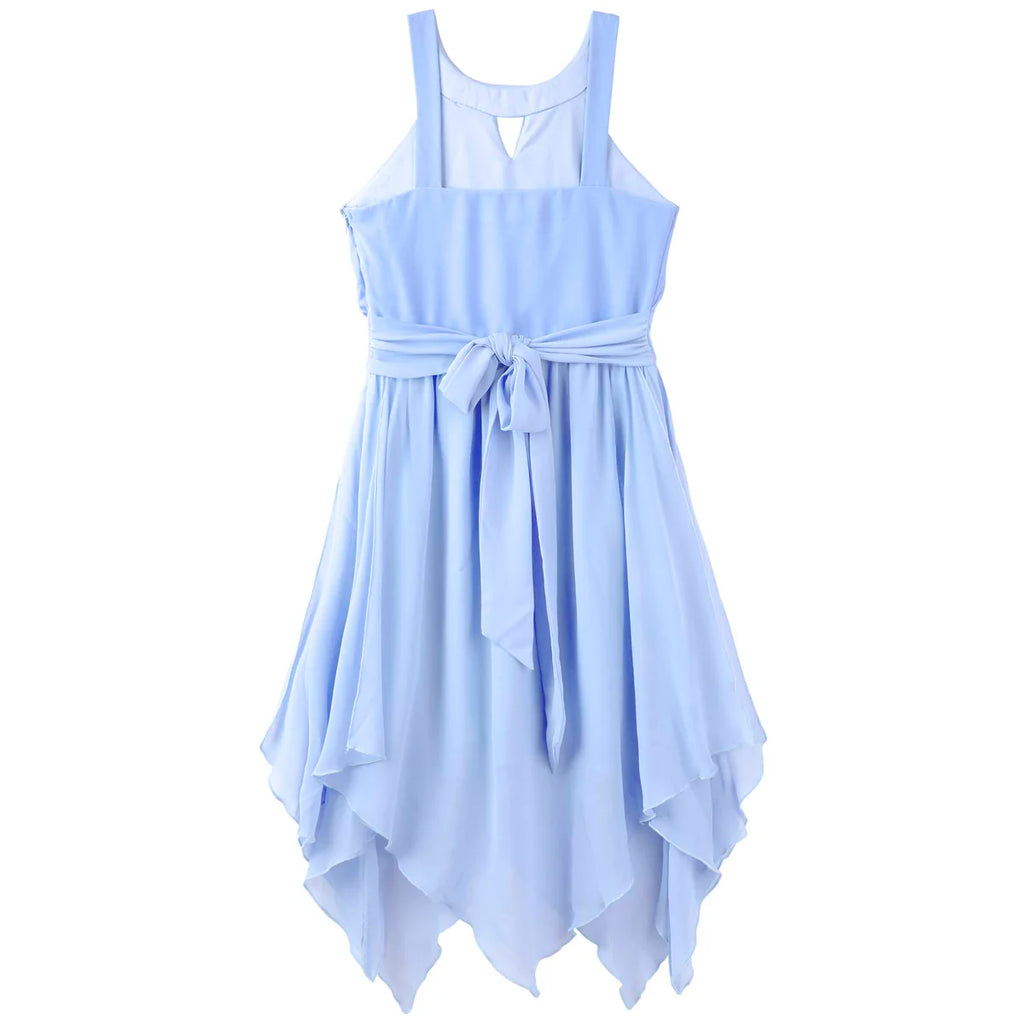 ANGELENE PANELLED DRESS - BLUE