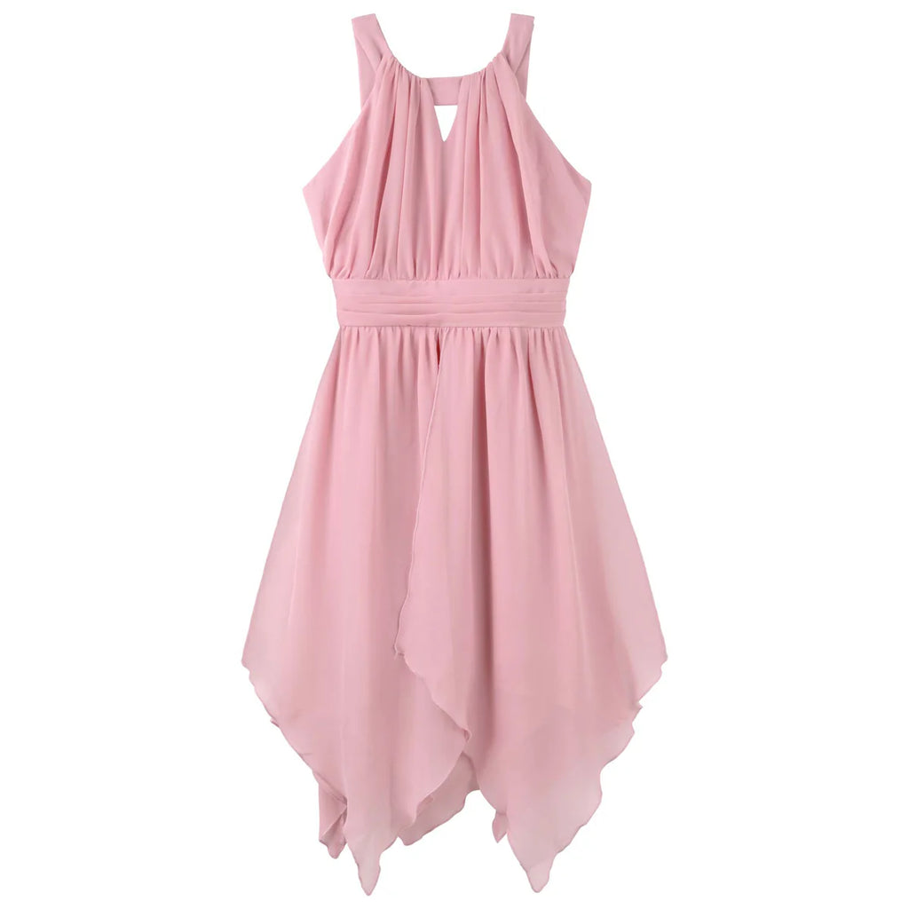 ANGELENE PANELLED DRESS - DUSTY ROSE