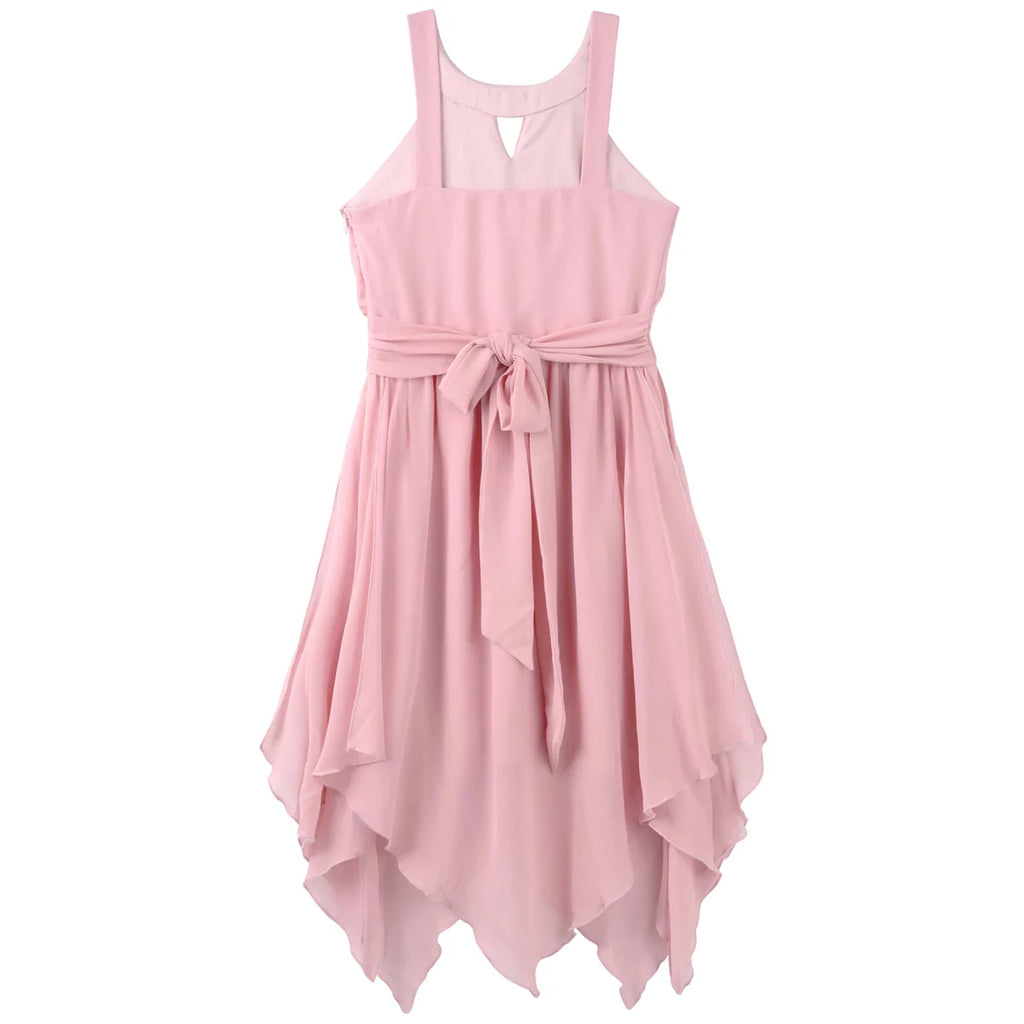 ANGELENE PANELLED DRESS - DUSTY ROSE