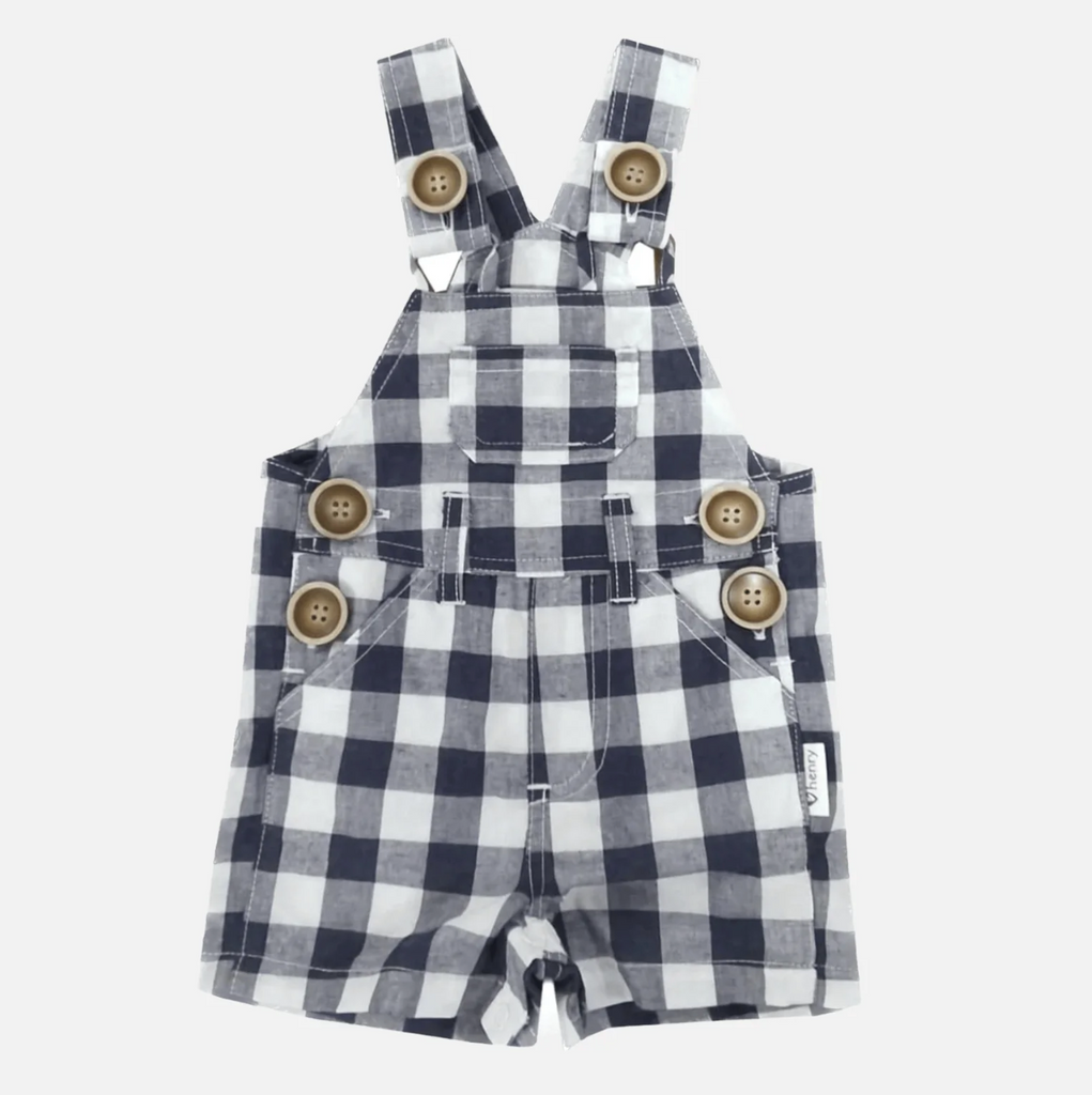 Baby Boys Ned Dungaree - Large Navy Check