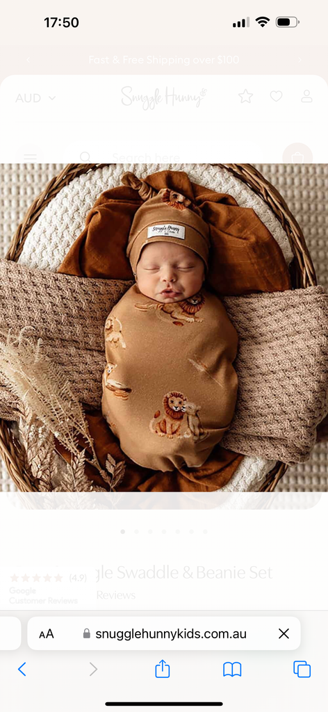 Roar Snuggle Swaddle & Beanie Set SOLD OUT