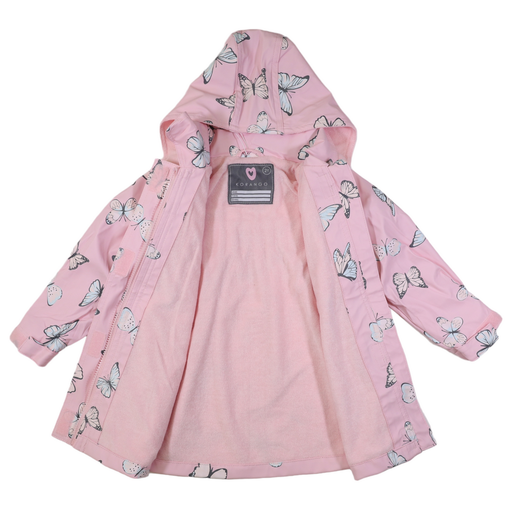 Butterfly Colour Changing Raincoat - Fairytale Pink