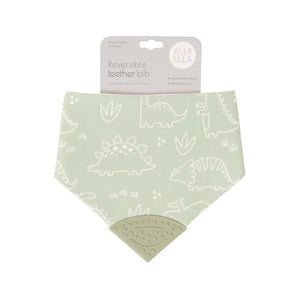 Bandana Bib with Silicone Teether - Sage Dino SOLD OUT