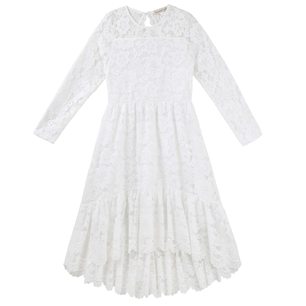Delphine - L/S Lace Dress - Ivory