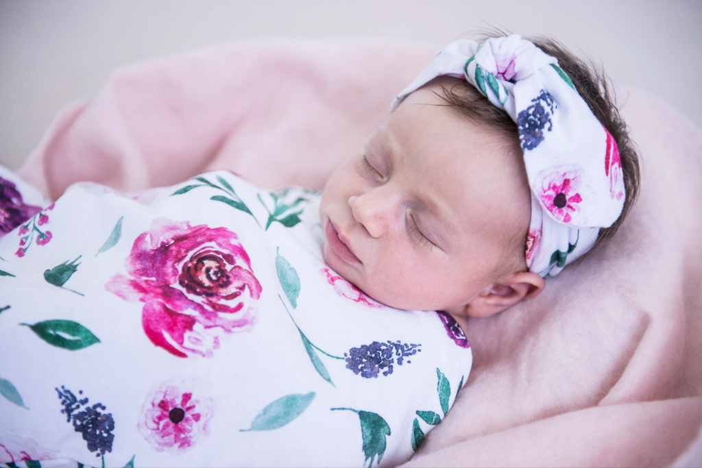 Snuggle swaddle and topknot set - Peony Bloom SOLD OUT