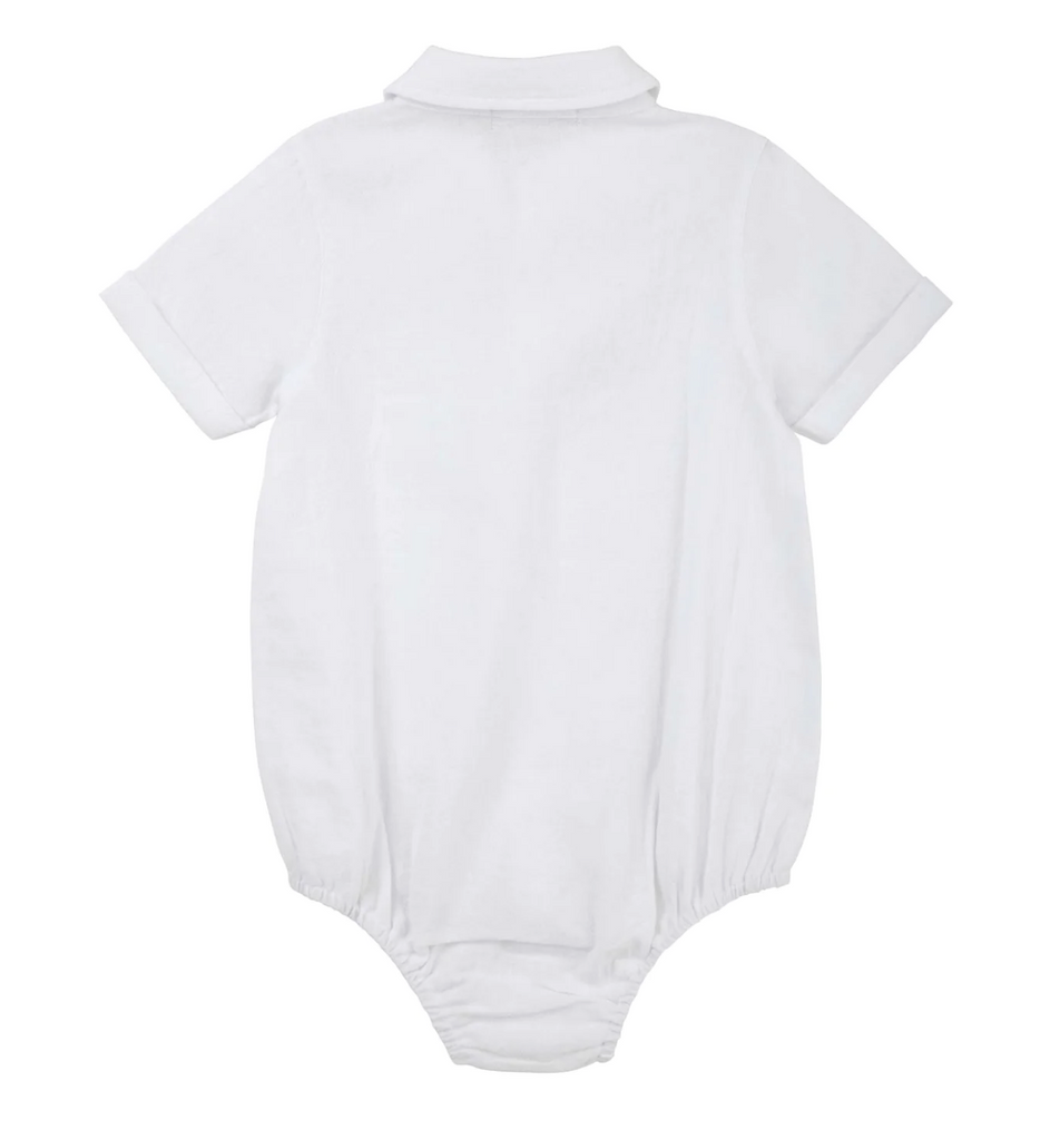 ARCHIE S/S BUTTON ROMPER - IVORY