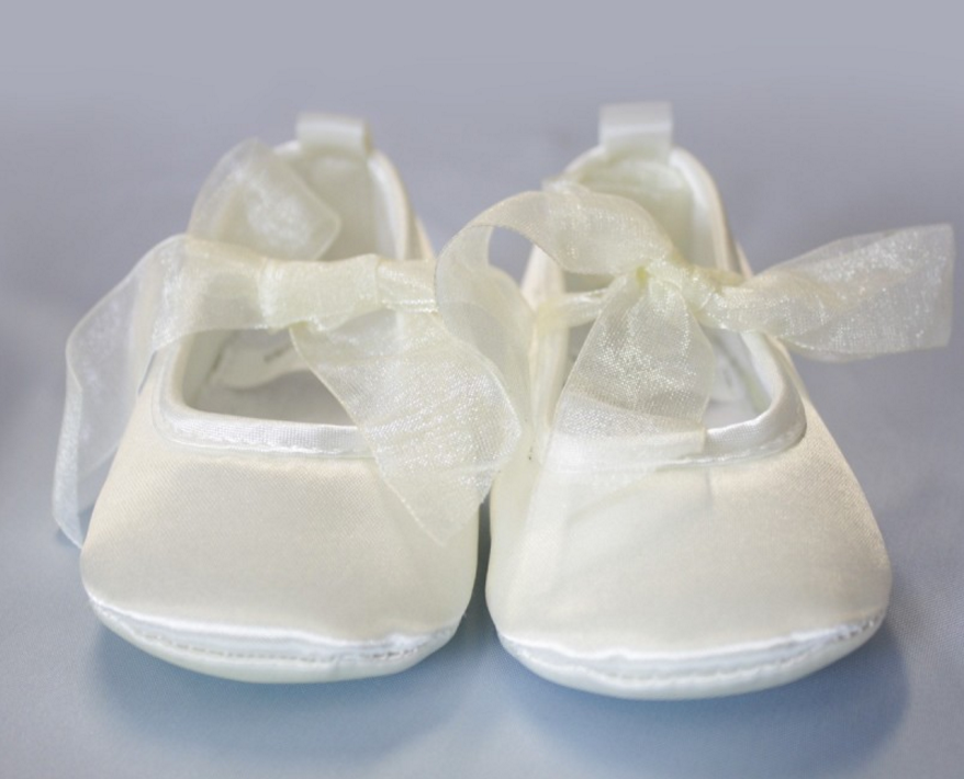 White satin baby shoes cheap