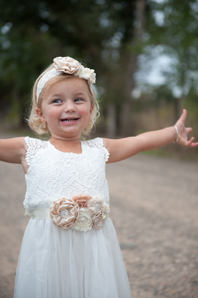 Champagne Floral Sash