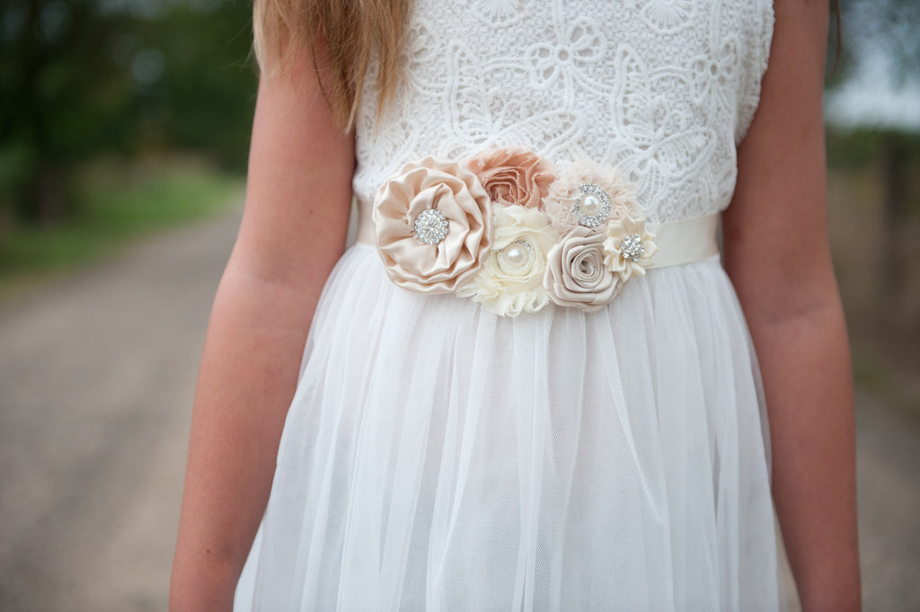 Champagne Floral Sash