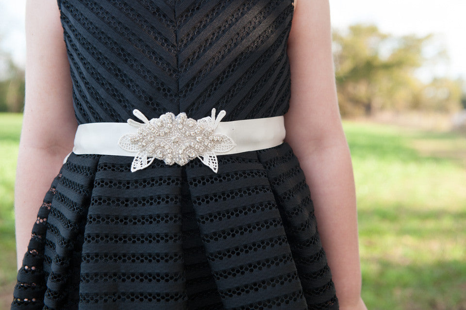 Vintage bridal sash hot sale