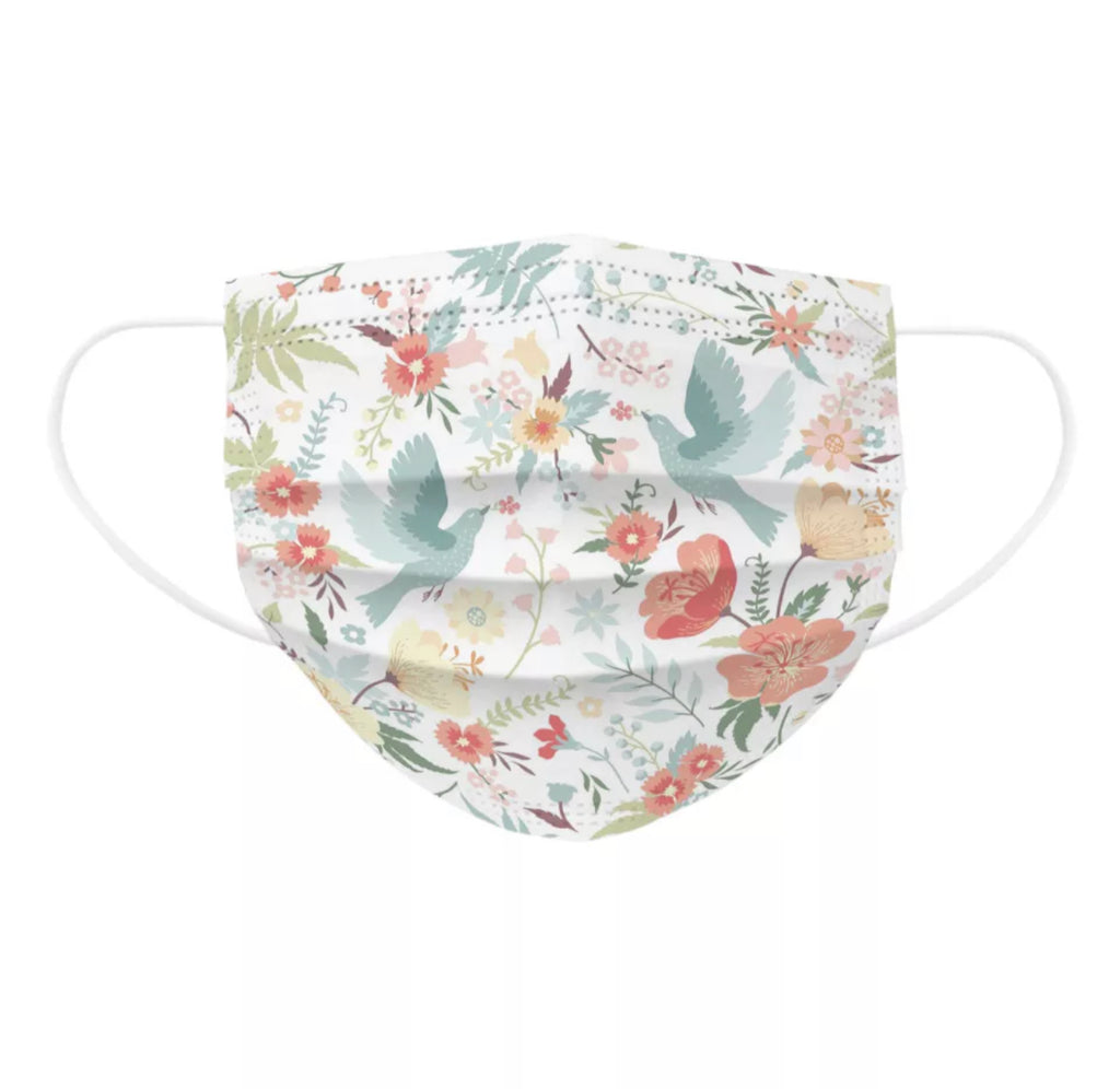 Disposable Adult Face Mask - Winter Florals