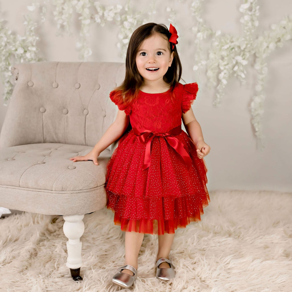My First Lace Sparkle Tutu - Red